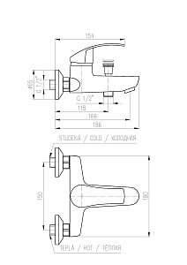 Смеситель для ванны RAV-SLEZAK MISSISSIPPI MS054.5 купить в интернет-магазине сантехники Sanbest